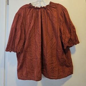 Universal Thread Terracotta Eyelet Blouse